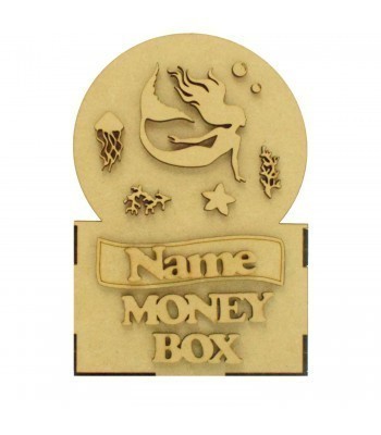 Laser Cut Mermaid Themed Money Box - 3d Design